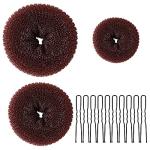 Dark Brown Donut Hair Bun Maker with Pins