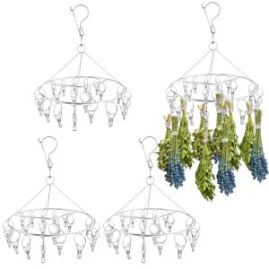 Elesunory 4-Piece Stainless Steel Herb Drying Rack