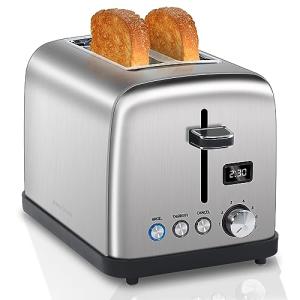 SEEDEEM 2-Slice Stainless Steel Digital Toaster