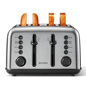 BUYDEEM Retro 4-Slice Stainless Steel Toaster