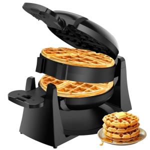 Double Belgian Waffle Maker with 180° Flip