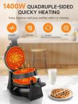 Double Belgian Waffle Maker with 180° Flip