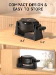 Double Belgian Waffle Maker with 180° Flip