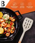 Set of 2 Non-Stick Silicone Spatulas with Wood Handles
