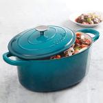 Crock-Pot 7-Quart Teal Enamel Dutch Oven