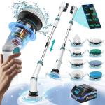 Zordin Cordless Electric Bathroom Scrubber with 8 Brushes