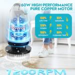 Zordin Cordless Electric Bathroom Scrubber with 8 Brushes
