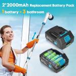 Zordin Cordless Electric Bathroom Scrubber with 8 Brushes