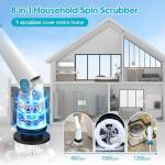 Zordin Cordless Electric Bathroom Scrubber with 8 Brushes