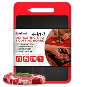 ELIKAI 4-in-1 Thawing Tray and Kitchen Tools