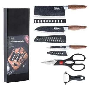 5-Piece Chef Knife Set with Kitchen Scissors
