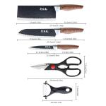 5-Piece Chef Knife Set with Kitchen Scissors