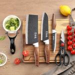 5-Piece Chef Knife Set with Kitchen Scissors