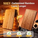 Bamboo Cutting Boards Set with Juice Grooves