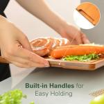 Bamboo Cutting Boards Set with Juice Grooves