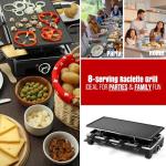 Techwood Electric Raclette Grill for Indoor BBQ Fun