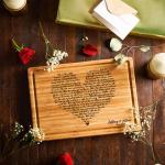 Custom Heart Song Lyrics Cutting Board for Couples