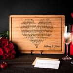 Custom Heart Song Lyrics Cutting Board for Couples