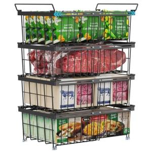 Expandable Freezer Organizer Bins - 4 Pack