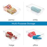 Clear Plastic Fridge Organizer Bin with Handle