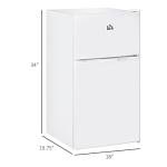 HOMCOM 3.2 Cu.Ft Mini Fridge with Freezer
