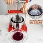 EJWOX Stainless Steel Manual Wine Press 0.53 Gal