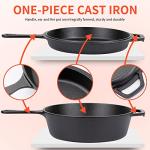 Overmont 3.2QT Cast Iron Dutch Oven with Skillet Lid
