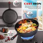 Overmont 3.2QT Cast Iron Dutch Oven with Skillet Lid