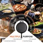 Overmont 3.2QT Cast Iron Dutch Oven with Skillet Lid