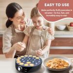 24PC Nonstick Mini Pancake Maker with Adjustable Heat