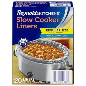 Reynolds Slow Cooker Liners, Fits 3-8 Quarts, 20 Count
