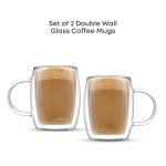 JoyJolt Double Wall Insulated Glass Mugs - Set of 2