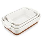MALACASA Ceramic Casserole Dish Set of 3