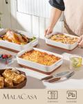 MALACASA Ceramic Casserole Dish Set of 3