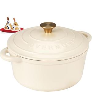 Overmont 5.5QT Enameled Cast Iron Dutch Oven