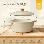 Overmont 5.5QT Enameled Cast Iron Dutch Oven