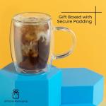 JoyJolt Double Wall Insulated Glass Mugs - Set of 2