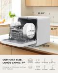 Silonn Mini Portable Countertop Dishwasher with 7 Programs