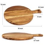 Acacia Wood Round Cutting Board with Handle