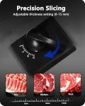 Electric Meat Slicer with Adjustable Thickness and Blades