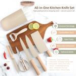 TOPLUCKY 7-Piece Kitchen Knife Set with Block