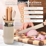 TOPLUCKY 7-Piece Kitchen Knife Set with Block