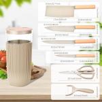 TOPLUCKY 7-Piece Kitchen Knife Set with Block