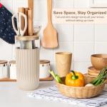TOPLUCKY 7-Piece Kitchen Knife Set with Block