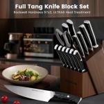 Astercook 15-Piece Kitchen Knife Set with Block