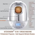 KITCHENARM 19-in-1 Bread Machine with Gluten Free Option