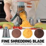 Rotary Cheese Grater with 3 Blades and Slicer