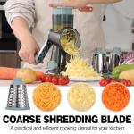 Rotary Cheese Grater with 3 Blades and Slicer