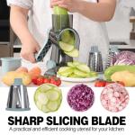 Rotary Cheese Grater with 3 Blades and Slicer