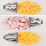 Rotary Cheese Grater with 3 Blades and Slicer